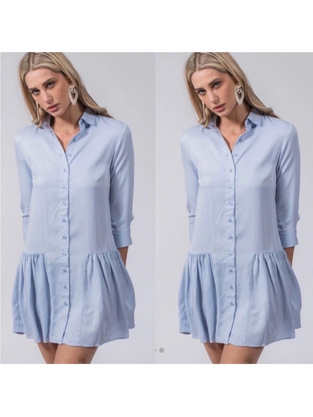 Unbranded Blue Drop Waist Mini Dress size Small